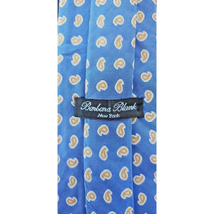 Men's Necktie Barbara Black Silk L62" W3.75" Blue Yellow